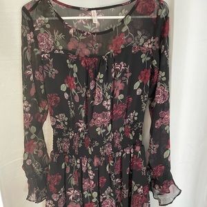Floral Black Dress